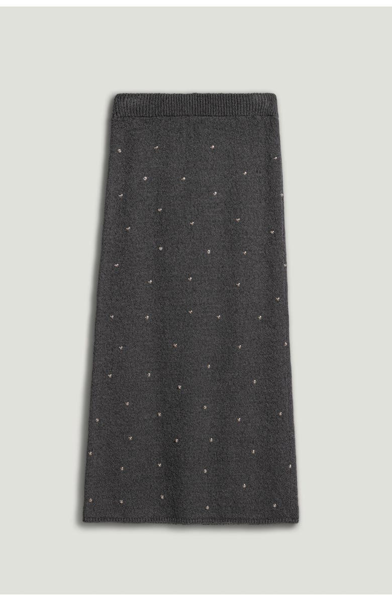 Nocturne Embellished Ribbed Knit Maxi Skirt, Alternate, color, Anthracite