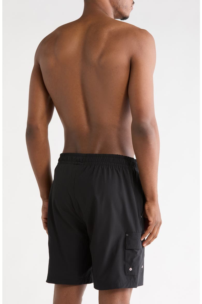 Carmel Cargo Swim Shorts, Alternate, color, BLACK