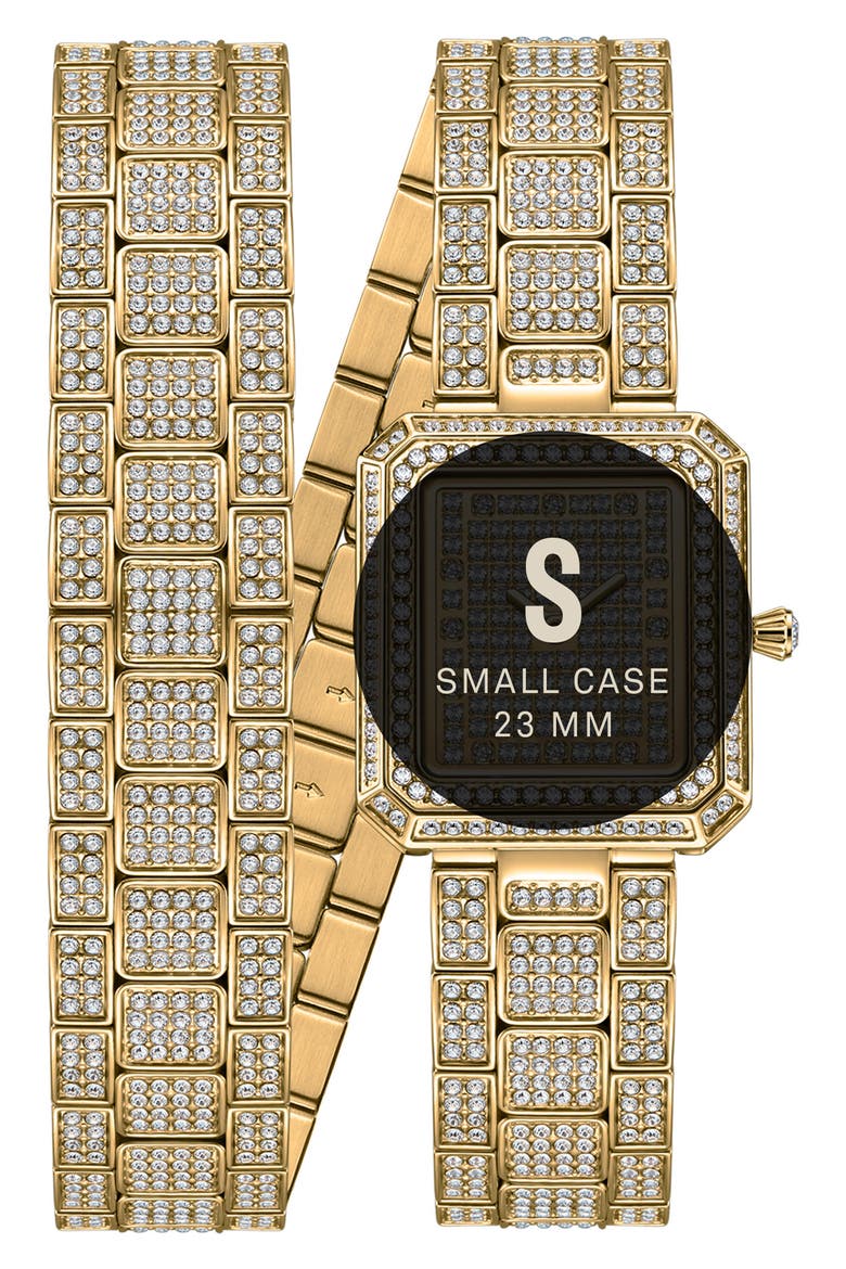 Arc Diamond Wrap Bracelet Watch, 23mm, Alternate, color, GOLD