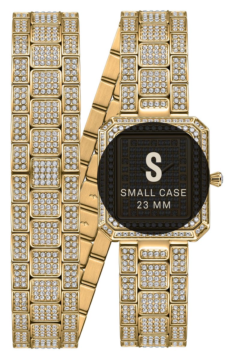 JBW Arc Diamond Wrap Bracelet Watch, 23mm, Alternate, color, Gold