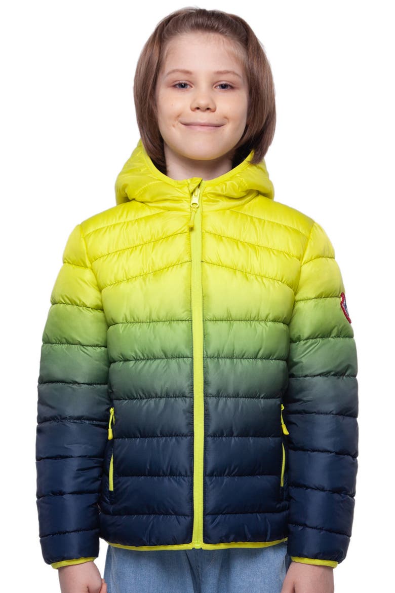 Kids' Reversible Puffer Jacket, Main, color, Neon gradient