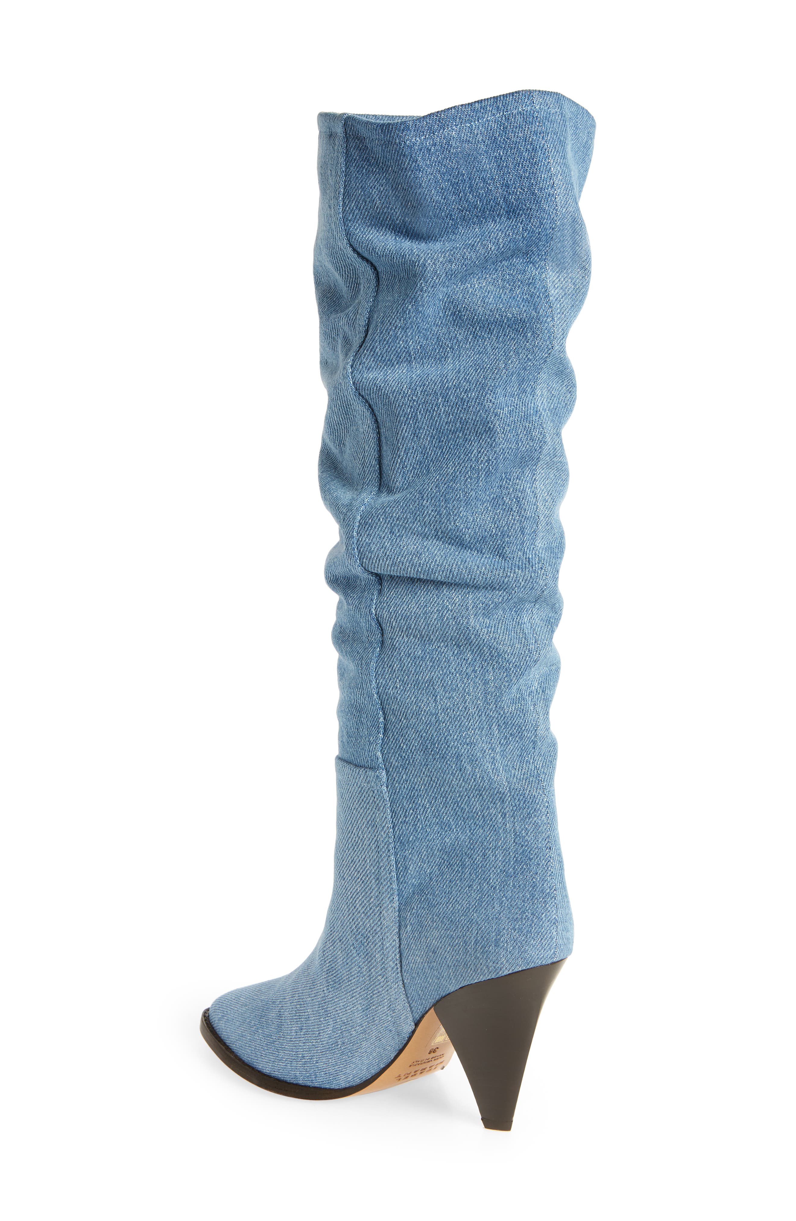 Isabel Marant Ririo Denim Tall Boot, Alternate, color, Light Blue