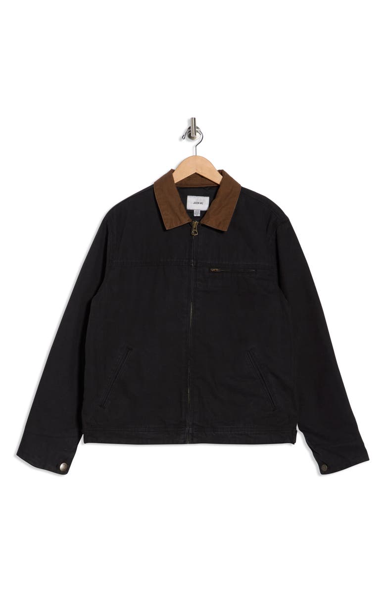 JASON WU Garment Washed Cotton Canvas Jacket, Alternate, color, Washed Black/ Brown