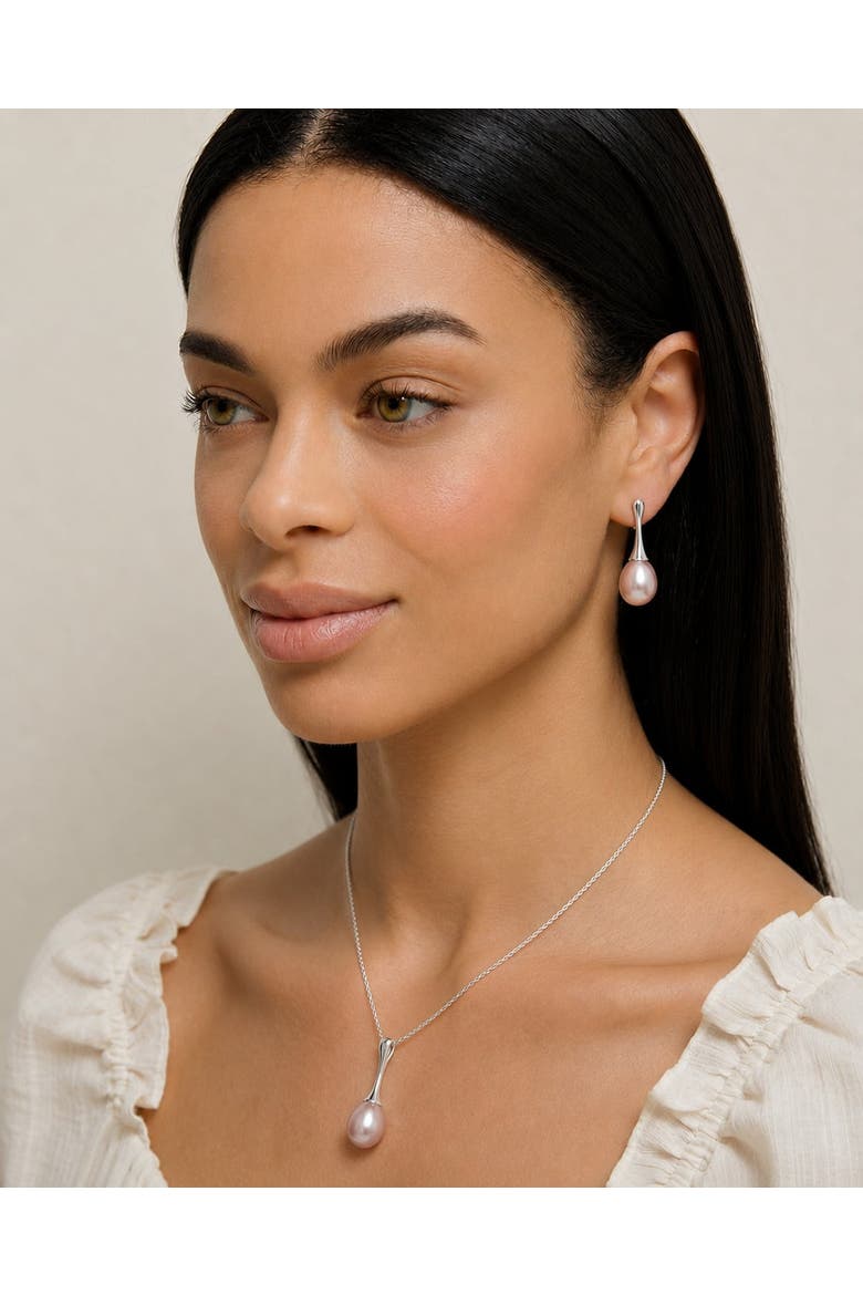 Pink Freshwater Pearl Long Teardrop Pendant, Alternate, color, Pink Pearl