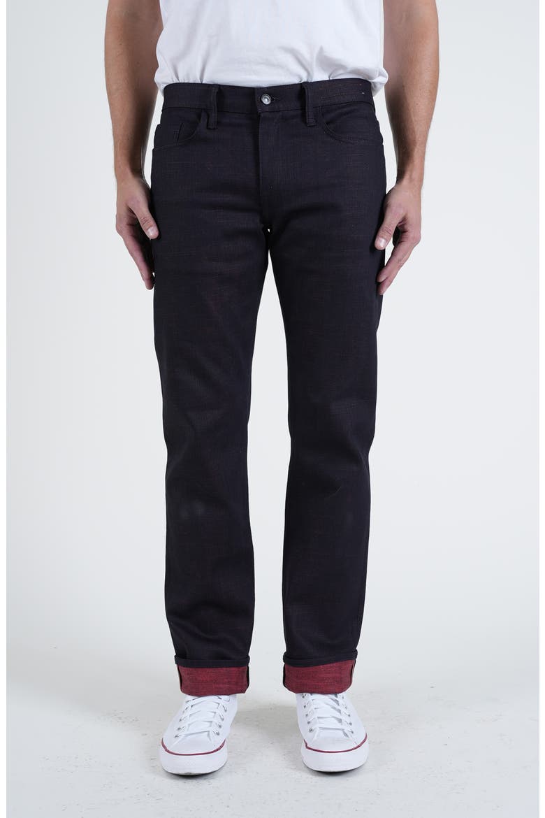 The Hammer Straight Leg 13-Ounce Stretch Selvedge Jeans, Main, color, BORDEAUX RAW