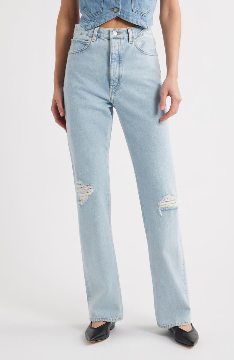 FRAME The Vertical High Waist Relaxed Straight Leg Jeans, Main, color, Vancouver
