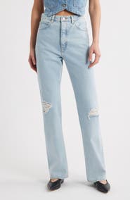 FRAME The Vertical High Waist Relaxed Straight Leg Jeans