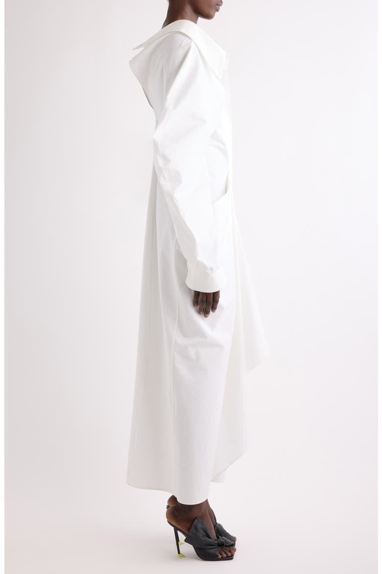 Slashed Long Sleeve Cotton Poplin Shirtdress, Alternate, color, WHITE