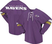 FANATICS Women's Fanatics Branded Purple Baltimore Ravens Spirit Jersey Lace-Up V-Neck Long Sleeve T-Shirt