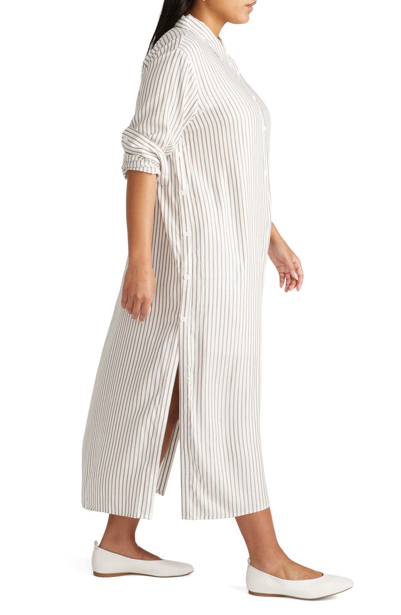 Universal Standard Nailah Stripe Longline Button-Up Tunic, Alternate, color, 