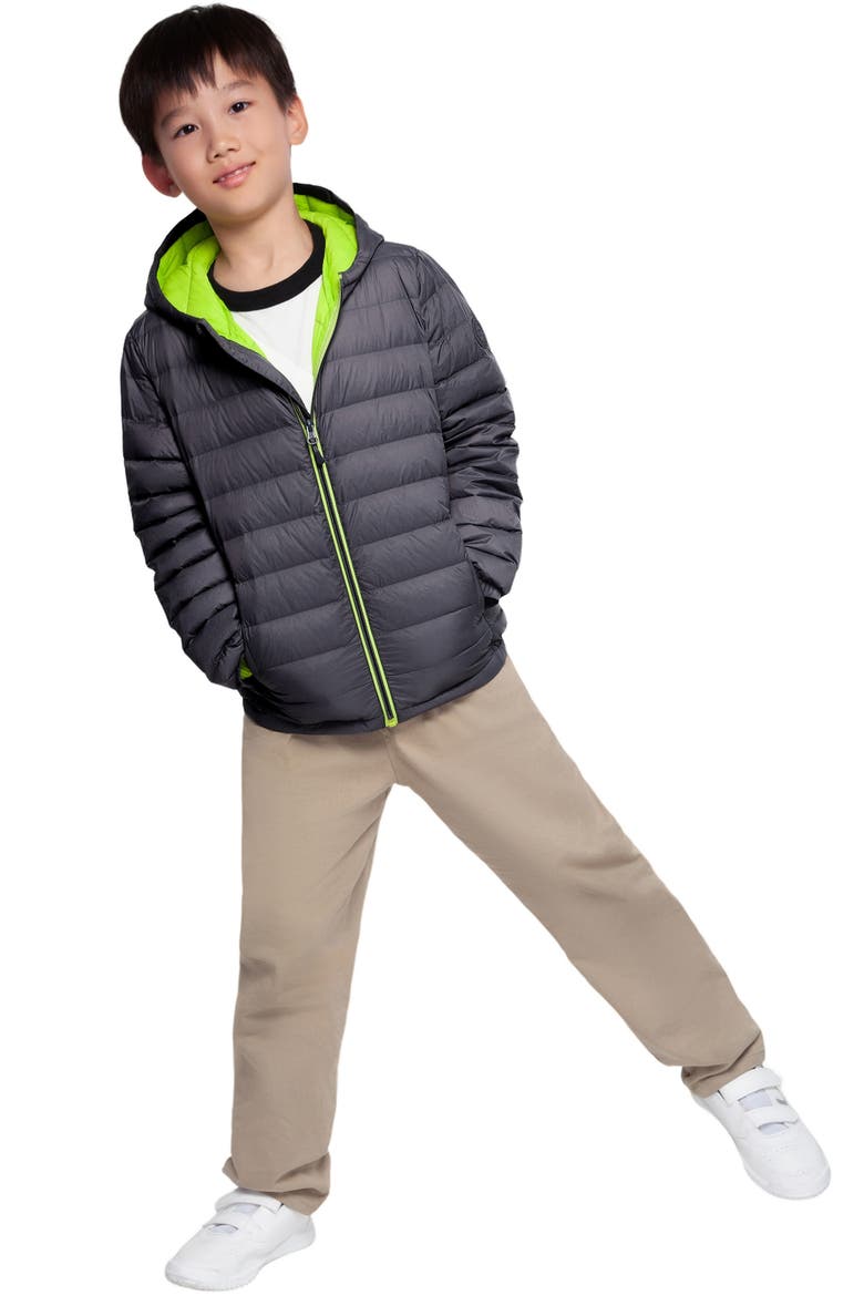 Kids' Ultra Light Quilt Packable Down Jacket, Alternate, color, Charcoal