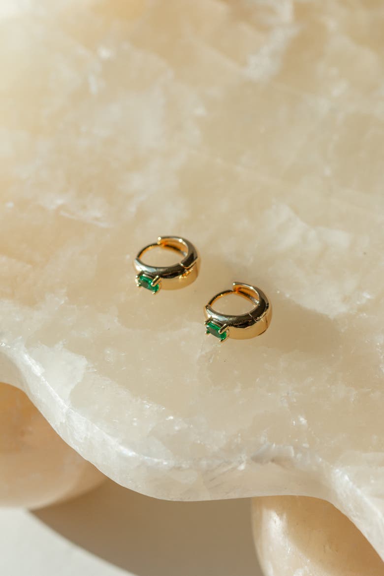 Emerald Tara Earrings, Alternate, color, Gold