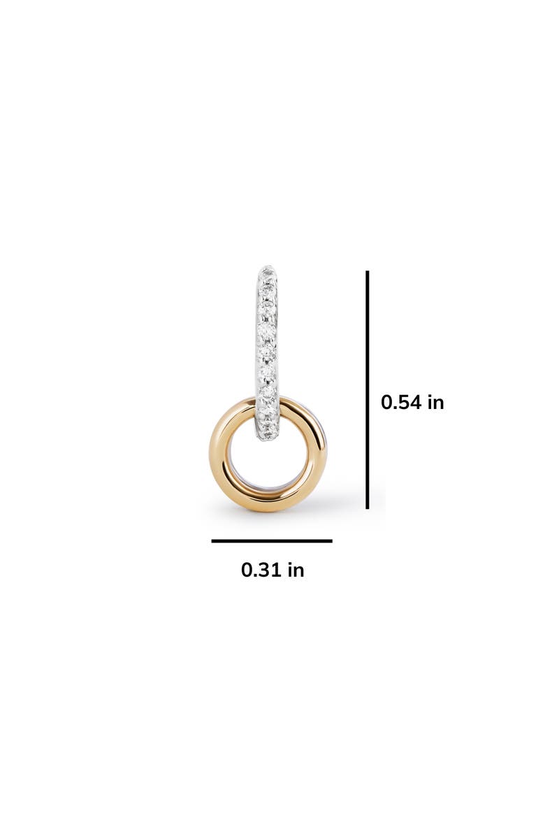 Solid Yellow Gold - Diamond Links Hoop Earrings, Alternate, color, Two-Tone