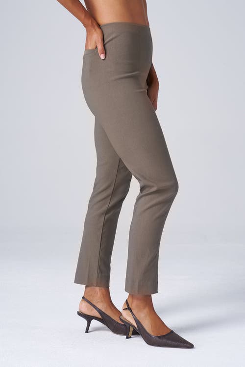 Franne Golde Slim Ankle Stretch Magic Pant In Khaki