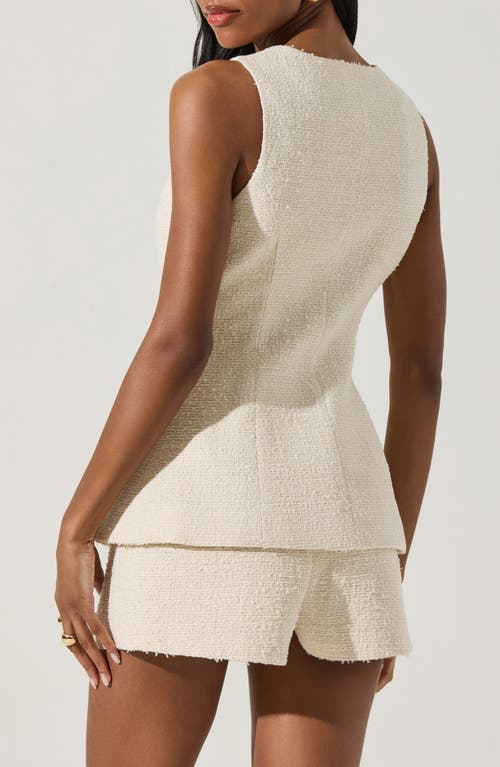 Astr The Label Brunelle Tweed Vest In Oatmeal