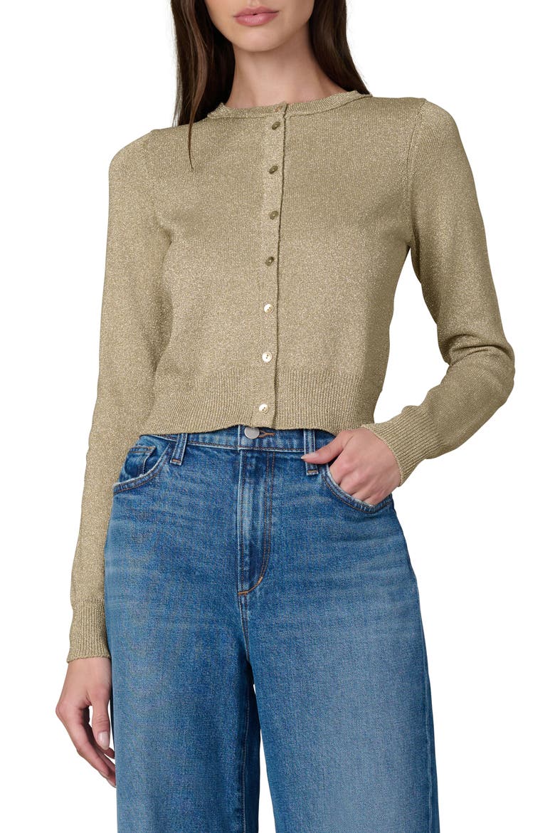 The Dani Metallic Cardigan, Main, color, GOLD