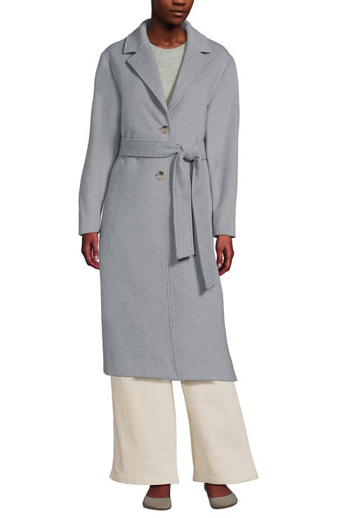 Lands' End Wool Wrap Long Coat