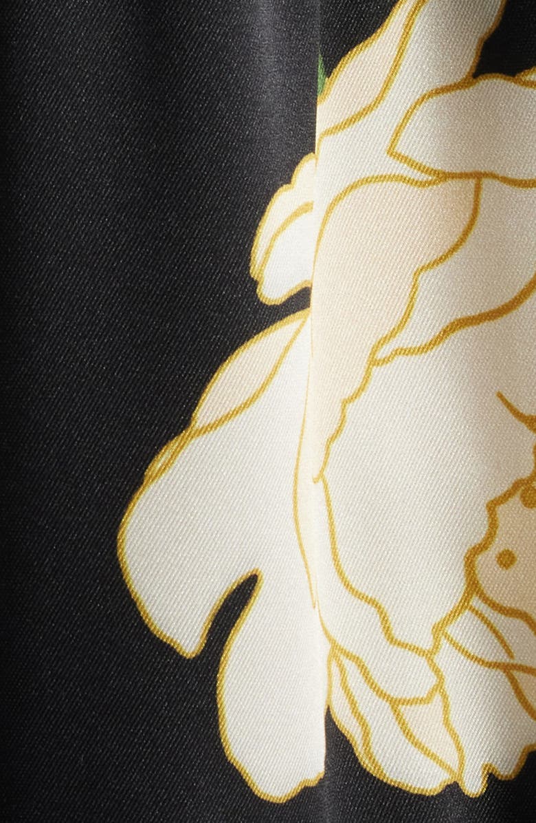 Vince Camuto Floral Puff Sleeve Midi Dress, Alternate, color, Black Multi