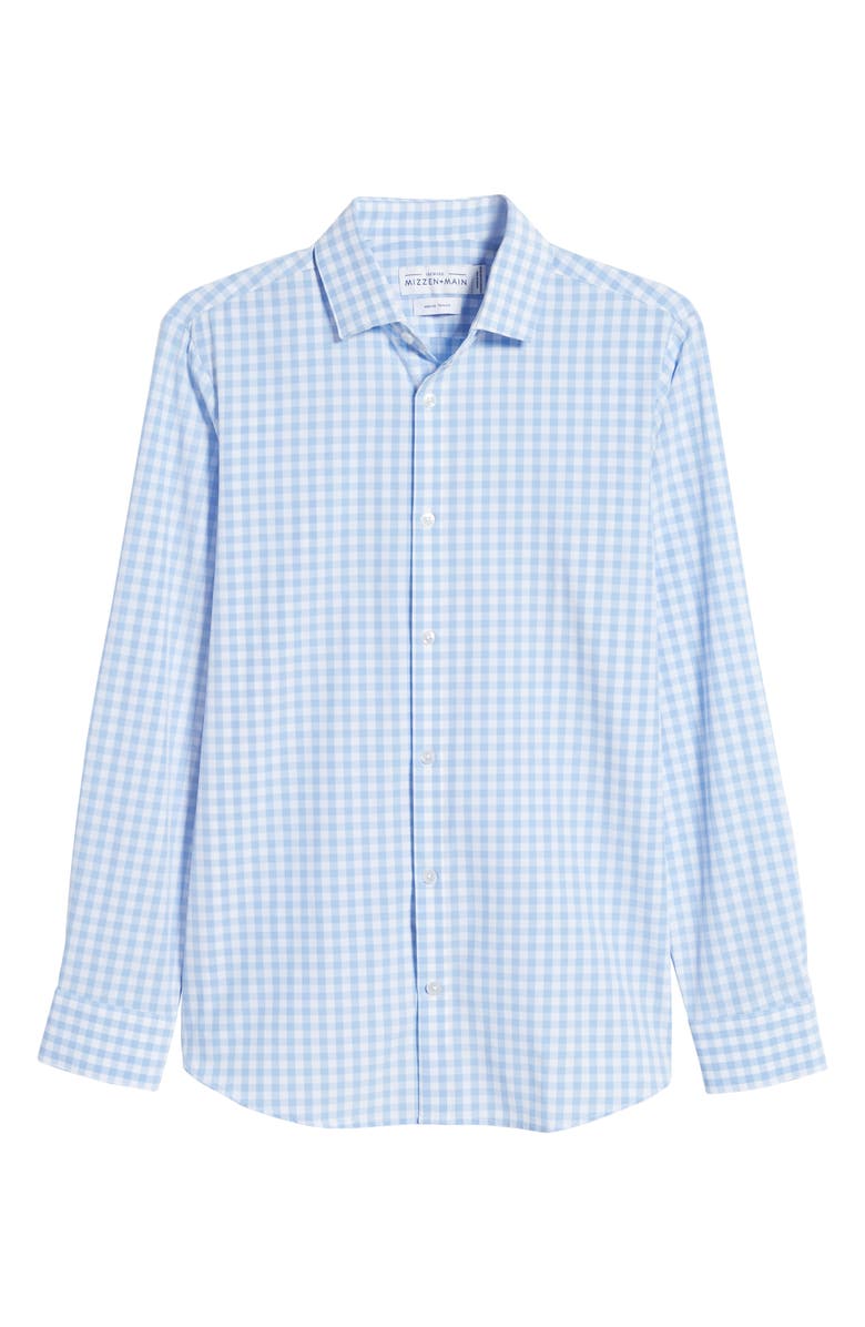 Mizzen+Main Hampton Trim Fit Gingham Performance Shirt, Alternate, color,