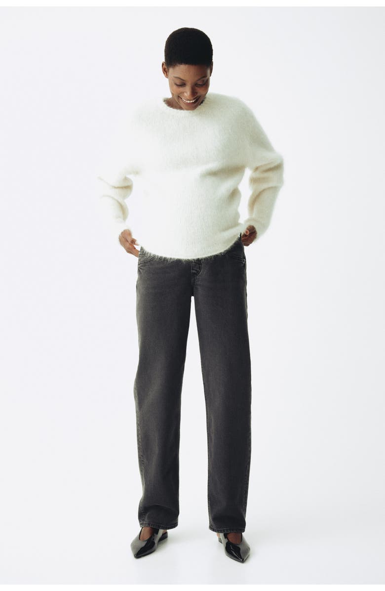 H&M Mama Straight Jeans, Alternate, color, Dark Denim Gray