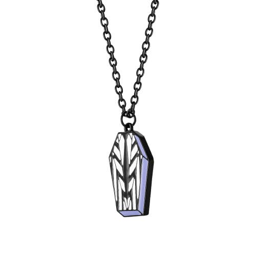 Beetlejuice Jewelry Set, Skull Stud Earrings And Coffin Necklace,16"+3" In Multi