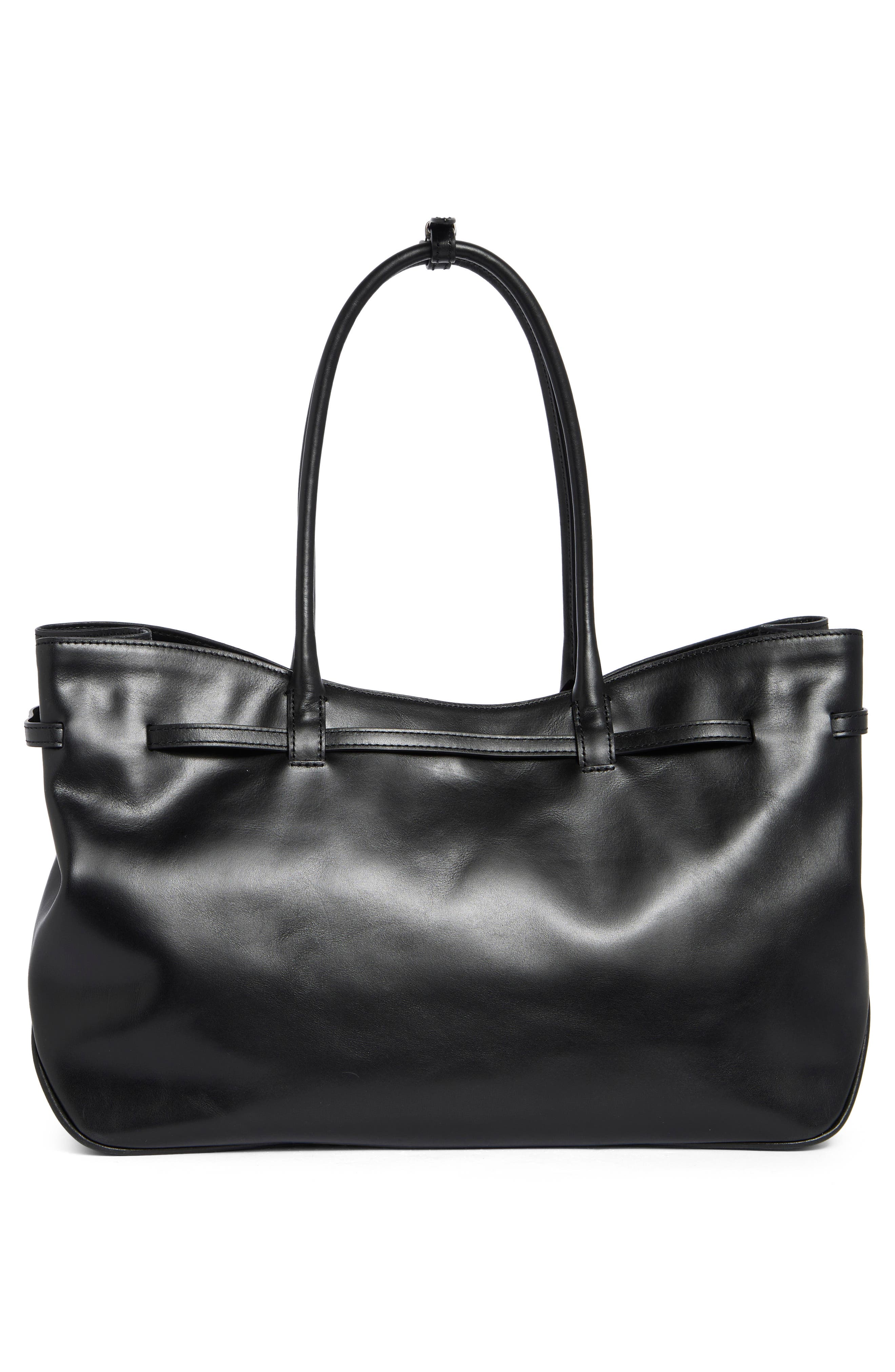 MARGESHERWOOD Grandma Large Buckle Suede Shoulder Bag, Alternate, color, Black Pull-Up