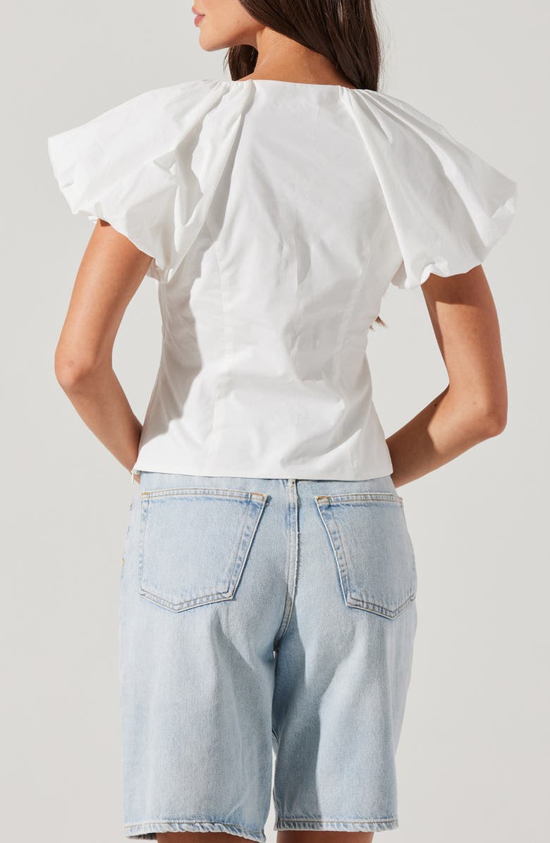 ASTR the Label Aine Tie Detail Cotton Top, Alternate, color, White