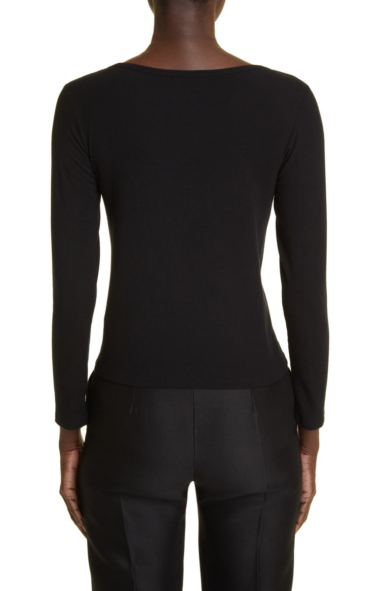 The Row Raya Long Sleeve Scoop Neck Jersey Top, Alternate, color, 