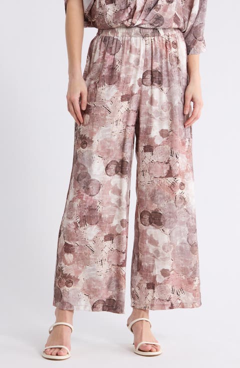 Abstract Print Pull-On Pants
