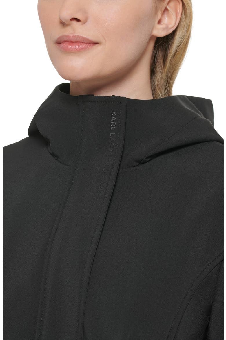 Water Resistant Hooded Raincoat, Alternate, color, BLACK