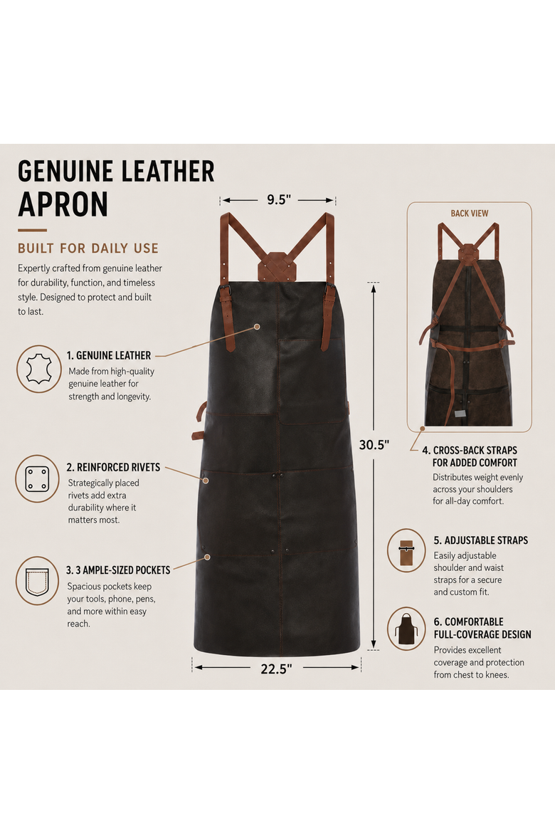 Work Apron, Alternate, color, Brown