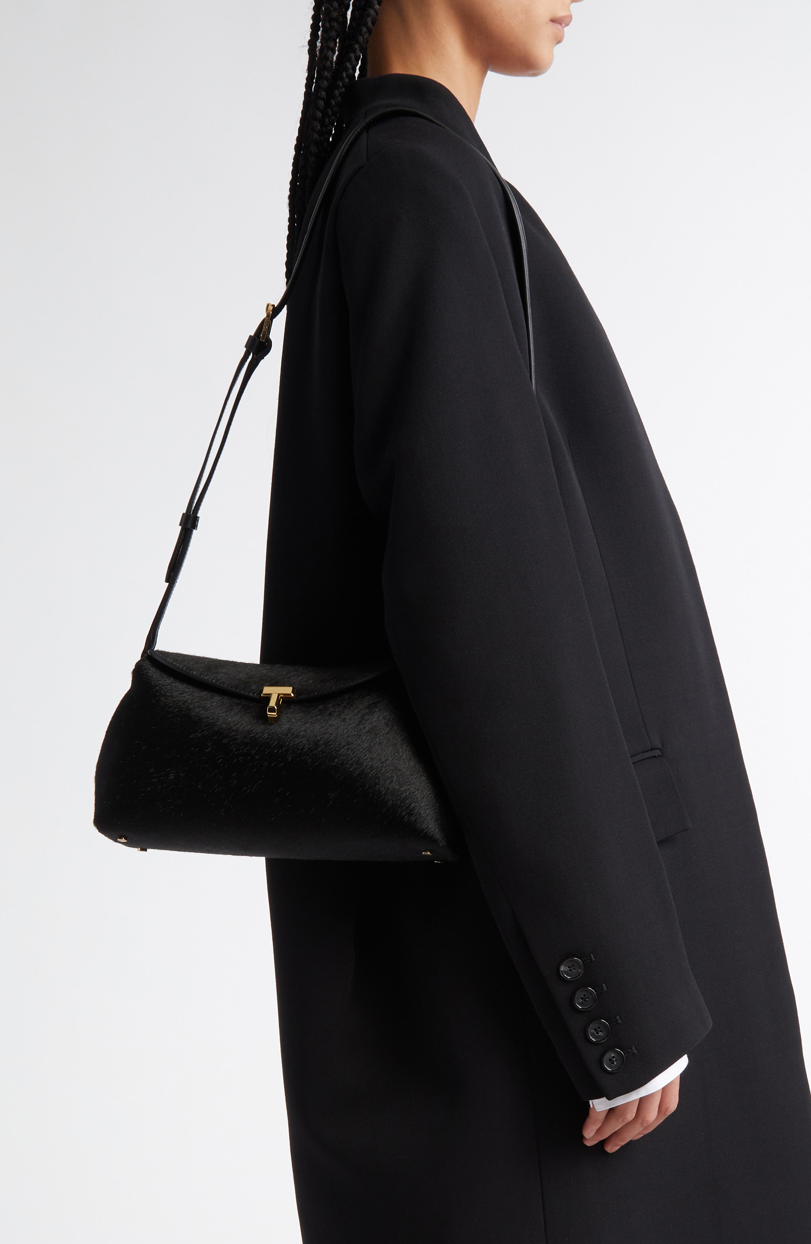 TOTEME T-Lock Genuine Calf Hair Clutch, Alternate, color, 