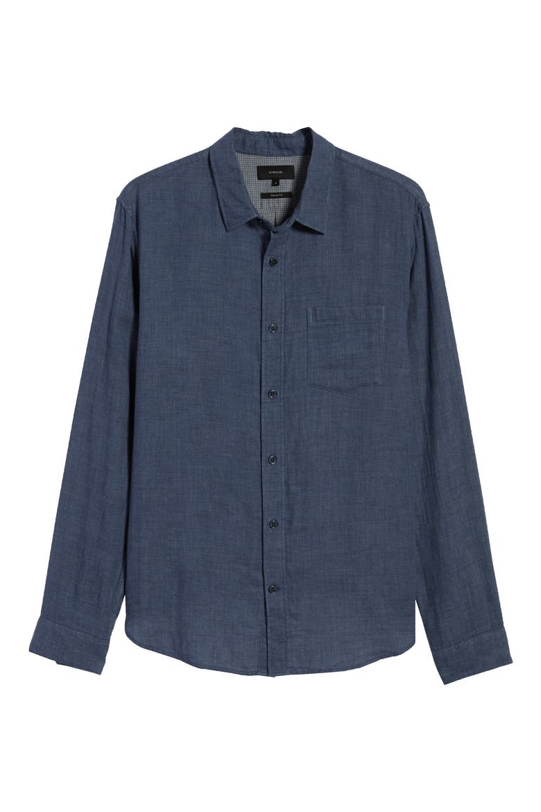 Regular Fit Double Face Button-Up Shirt, Alternate, color, CHAMBRAY