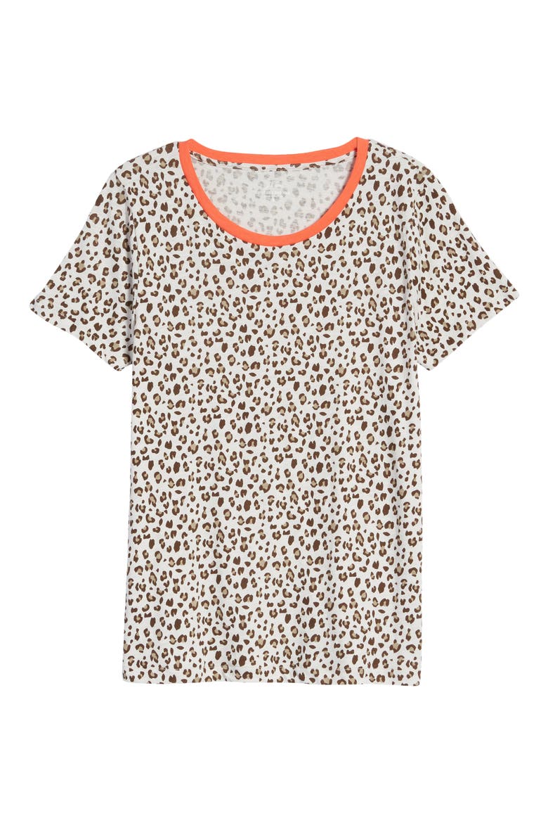 Leopard Print Ringer T-Shirt (Nordstrom Exclusive), Alternate, color, MOD B NATURAL LEO B