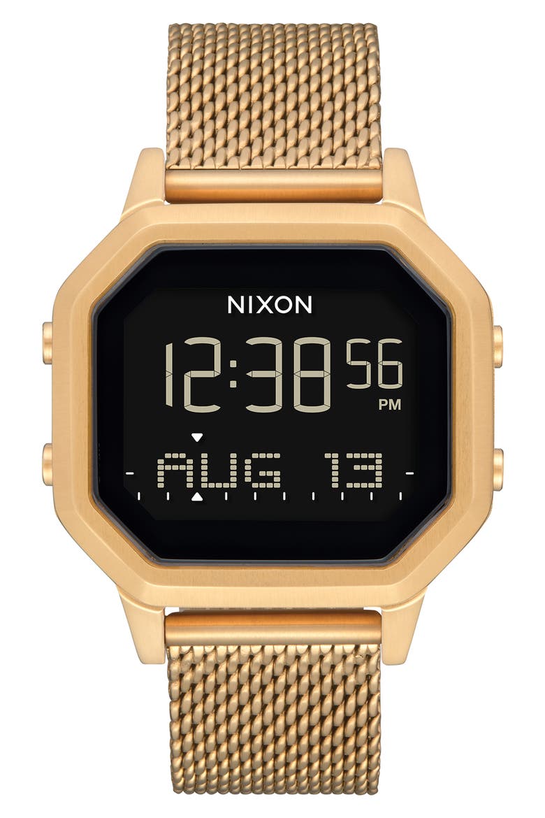 Siren Digital Bracelet Watch, 36mm, Main, color, GOLD/ BLACK/ GOLD