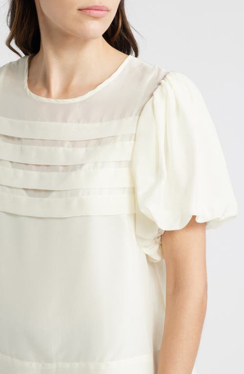 Wyeth Layered Front Puff Sleeve Top In Cream