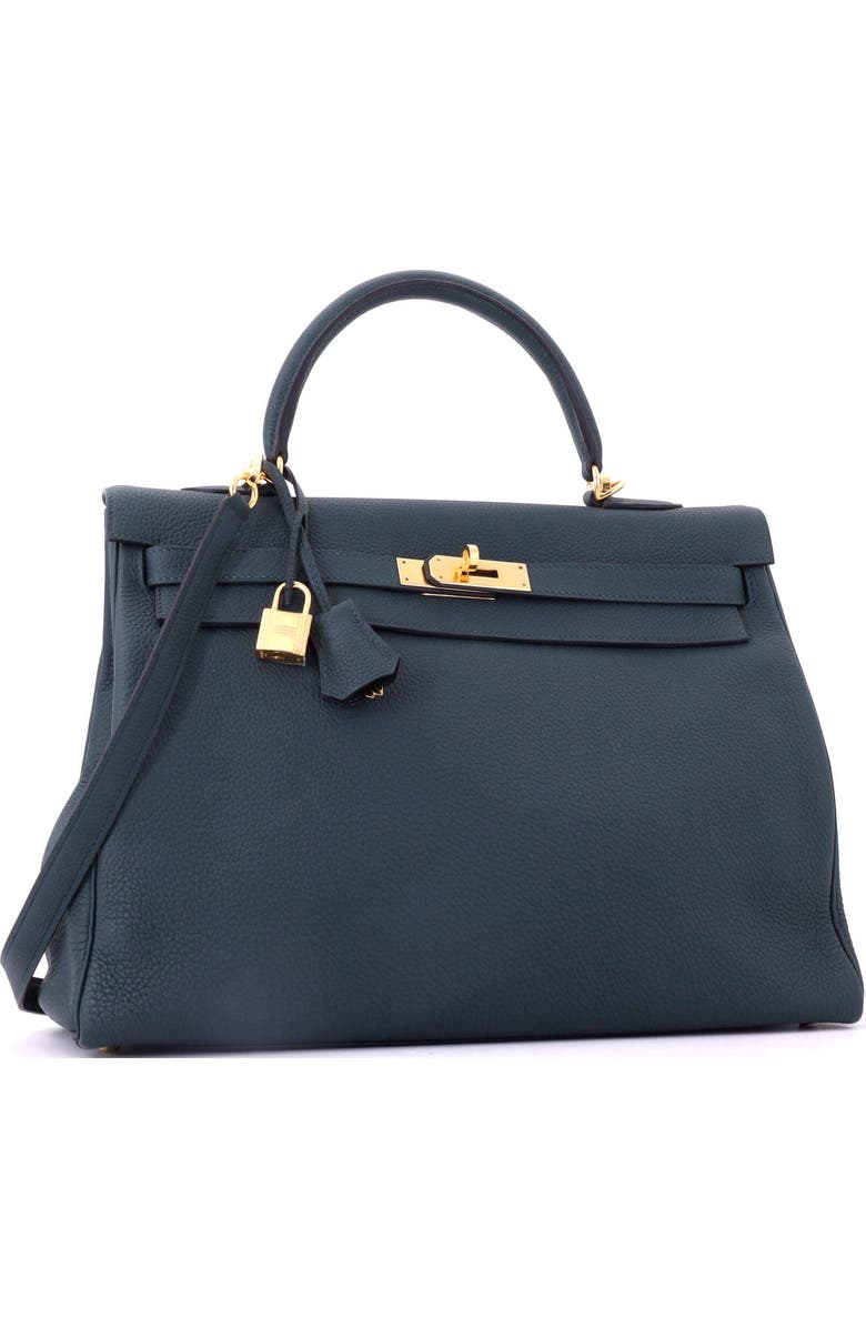 Pre-Owned Hermes Kelly Handbag Green Togo with Gold Hardware 35, Alternate, color, Vert Cypress