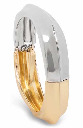 Modern Twist Two-Tone Bangle Bracelet