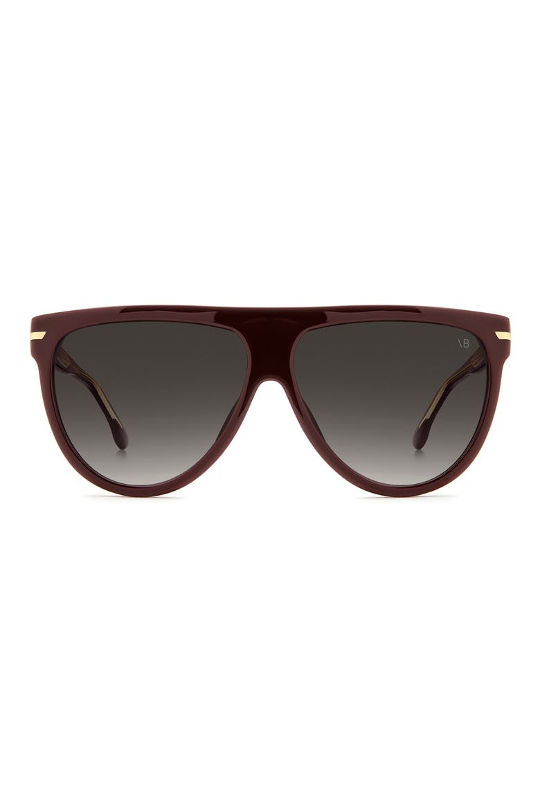 60mm Flat Top Square Sunglasses, Main, color, BURGUNDY/ DARK GREY SF