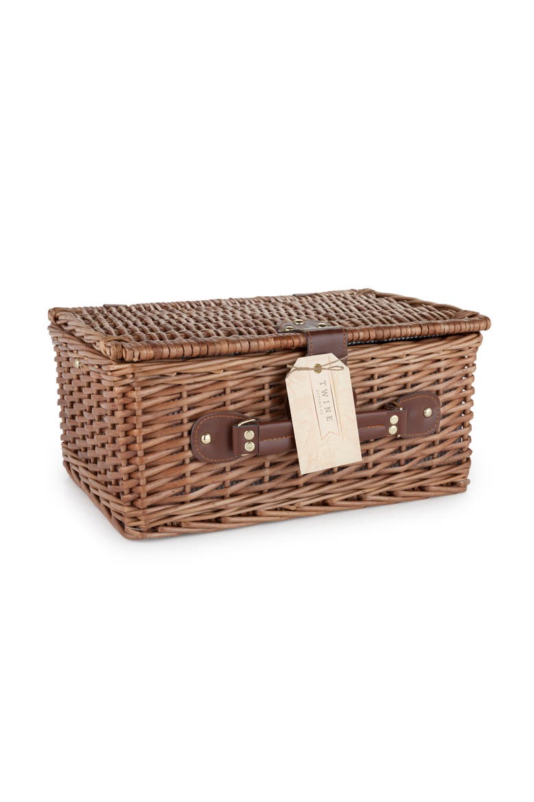 Newport Wicker Picnic Basket Set, Alternate, color, Brown