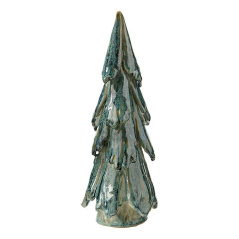 Tall Pines Ceramic Holiday Tree Figurine Green Christmas Decor