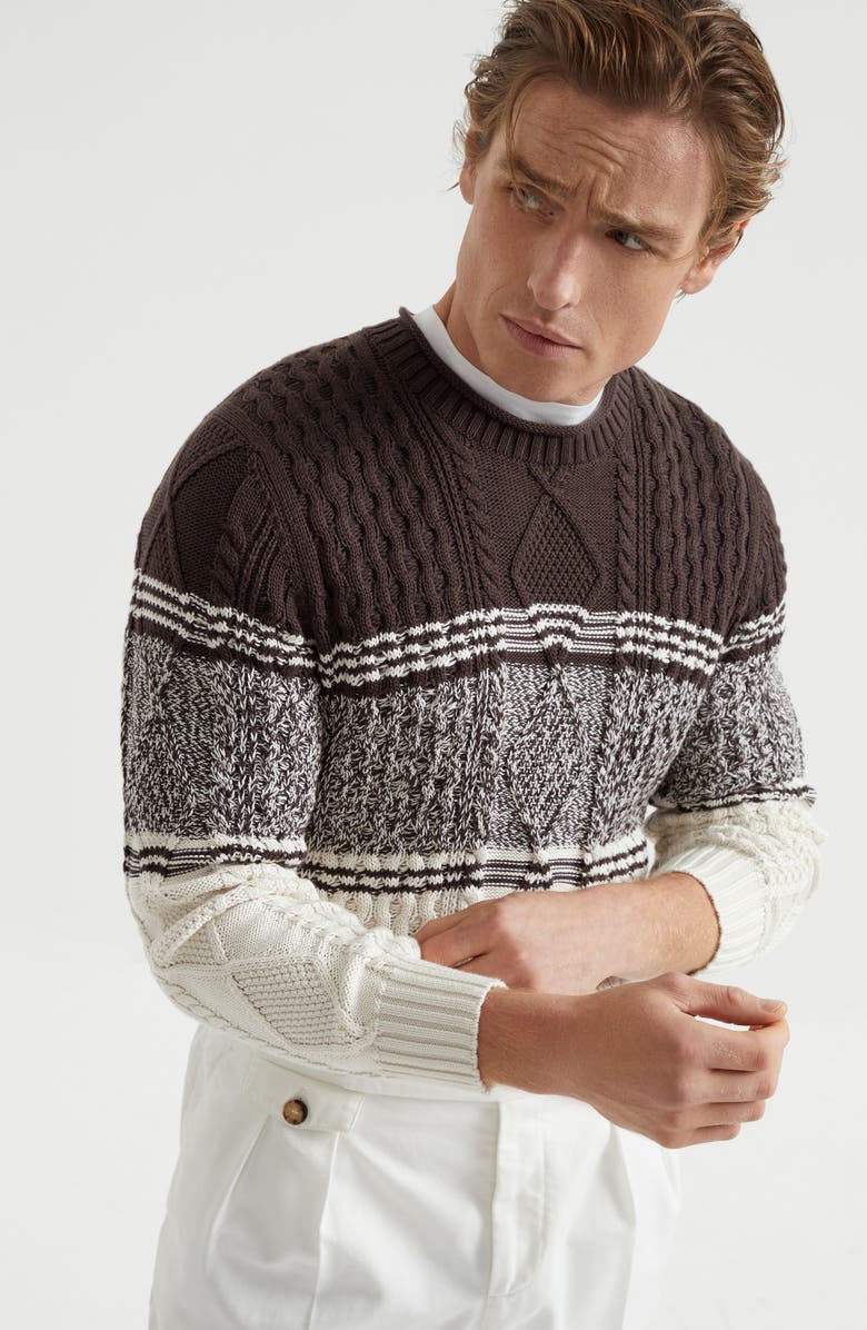 Brunello Cucinelli Cable knit sweater, Alternate, color, 