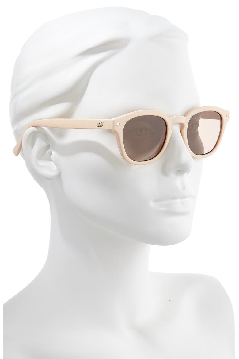 Conga 49mm Round Sunglasses, Alternate, color, IVORY/ MOCHA