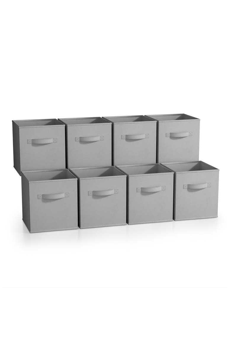 8-Pack Foldable Storage Cube Bins, Main, color, GRAY