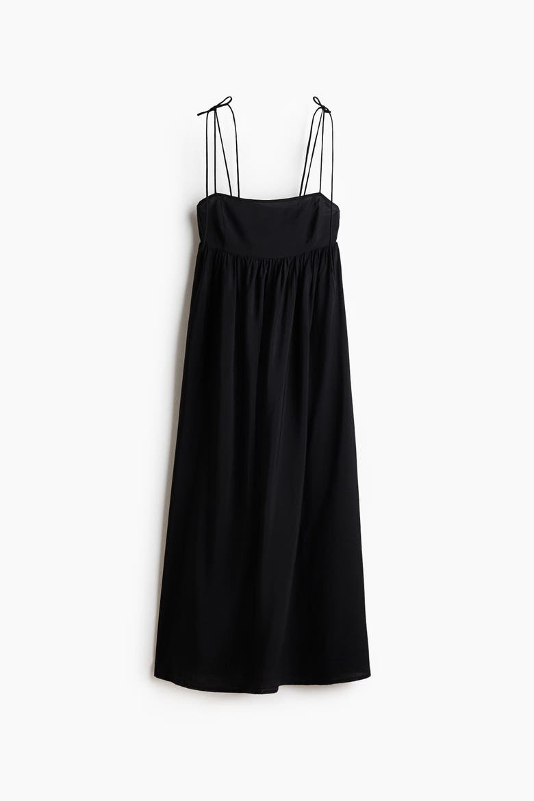 Tie-strap Midi Dress, Alternate, color, Black