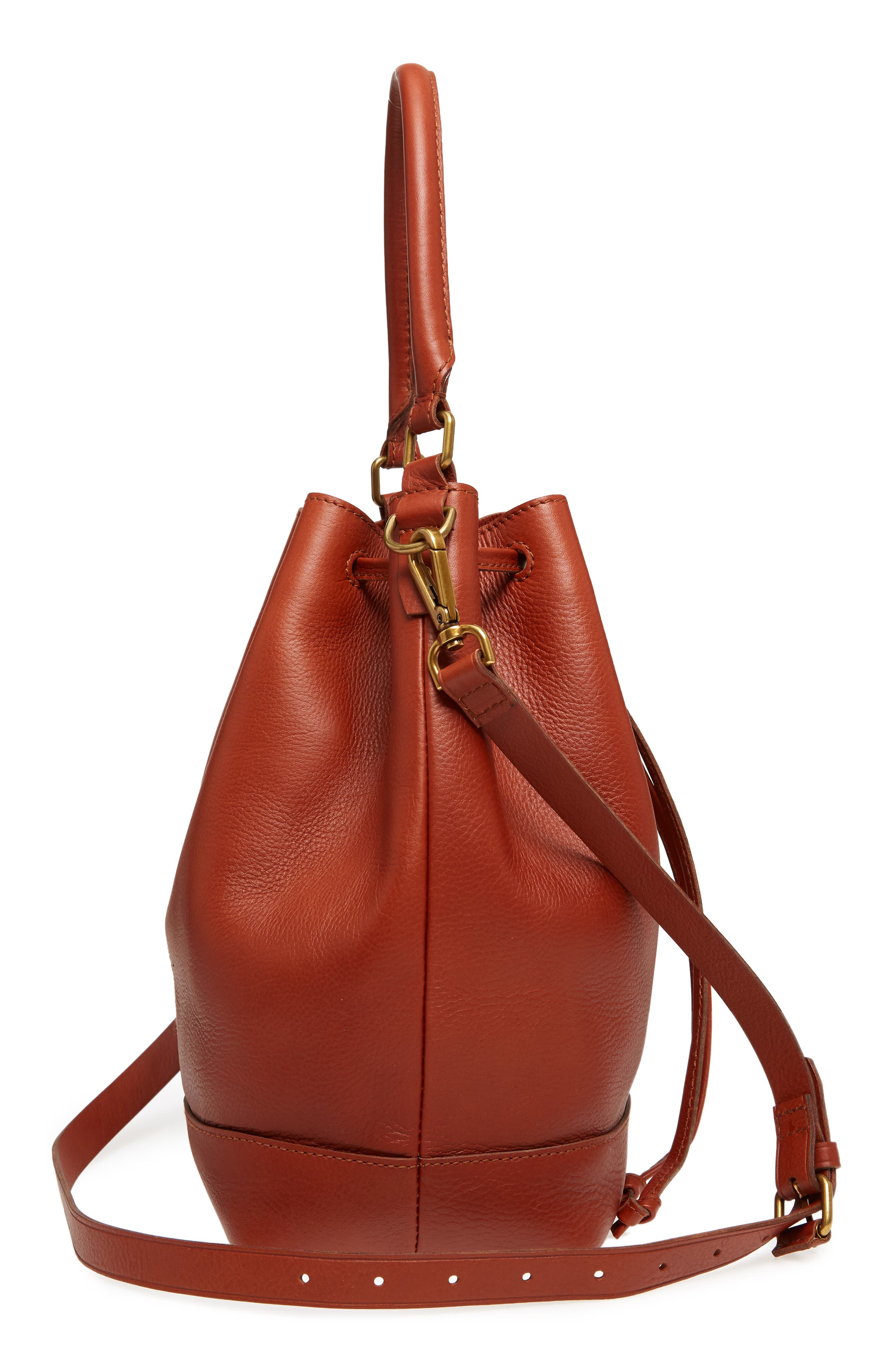 Madewell Lafayette Leather Bucket Bag, Alternate, color, 