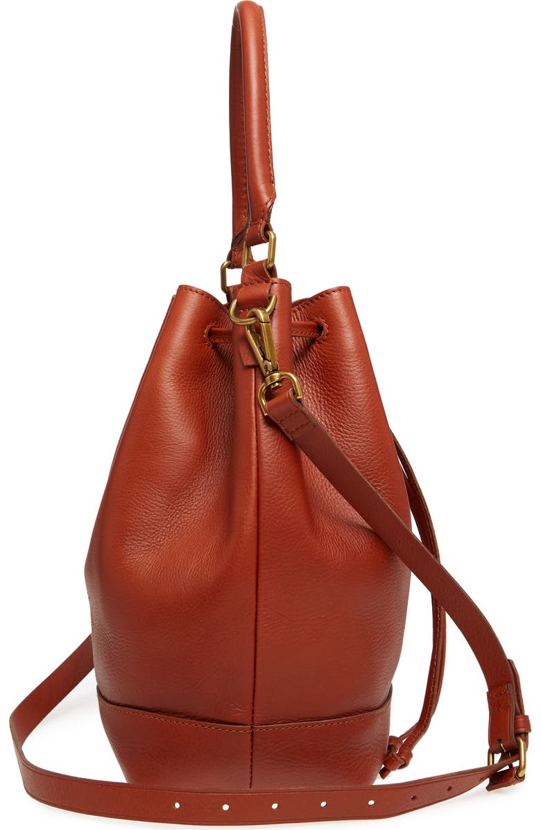 Madewell Lafayette Leather Bucket Bag, Alternate, color,