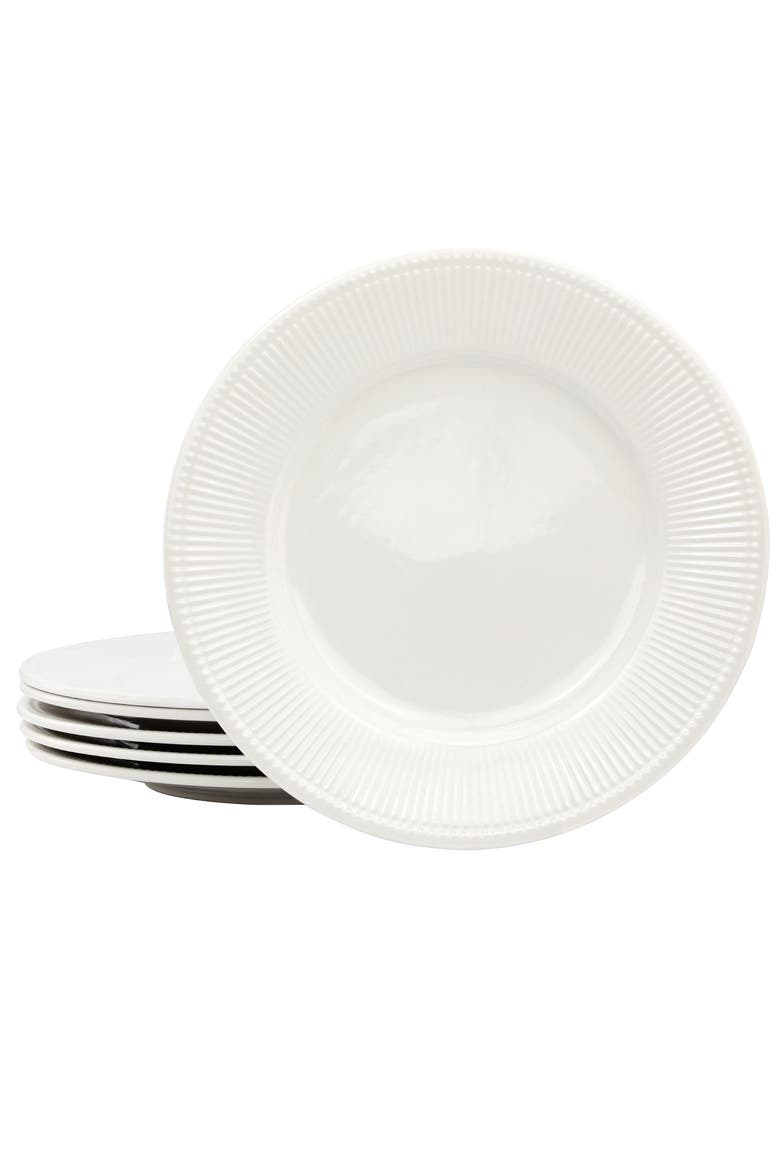 Gretel 6 Piece Round Stoneware Dinner Plate Set White, Main, color, White