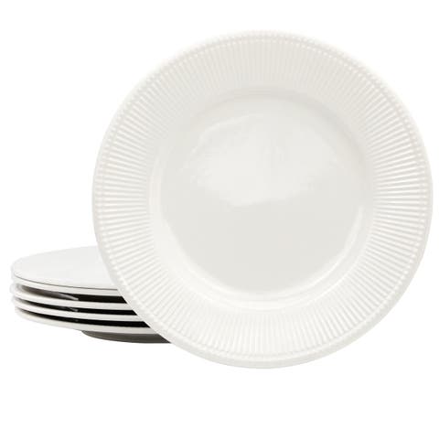 Gretel 6 Piece Round Stoneware Dinner Plate Set White