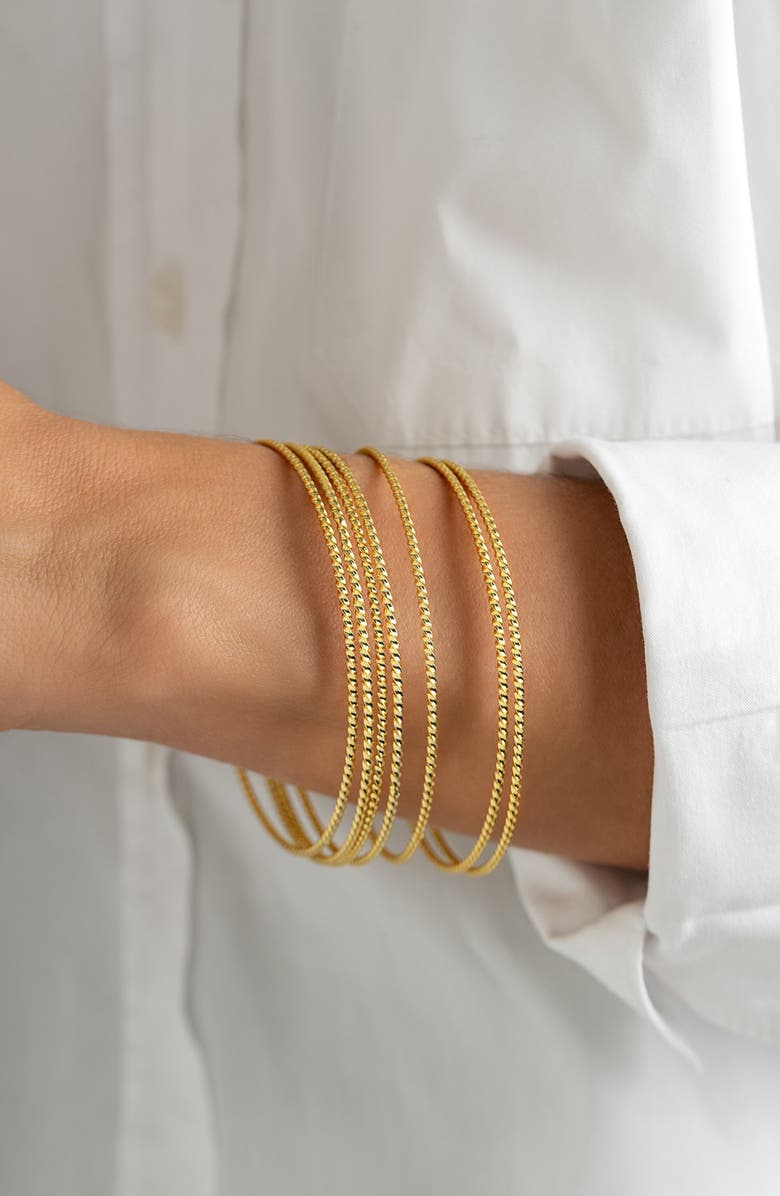 Adornia Set of 7 Bangle Bracelets, Alternate, color, Gold